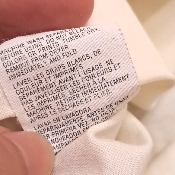 Vintage Cannon King pillowcase embroidered swirl trim ivory off white cream - Picture 8 of 9